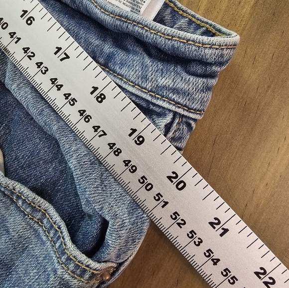 Denim Skirt PLUS 18 Old Navy Y2K Fringe Cotton Jean Mini Frayed Hem - Picture 3 of 5